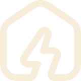 house with lightning bolt as the door icon